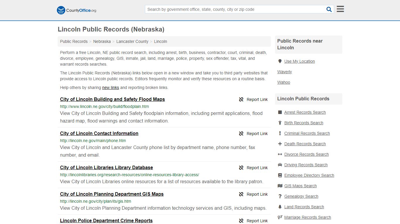 Lincoln Public Records (Nebraska) - County Office